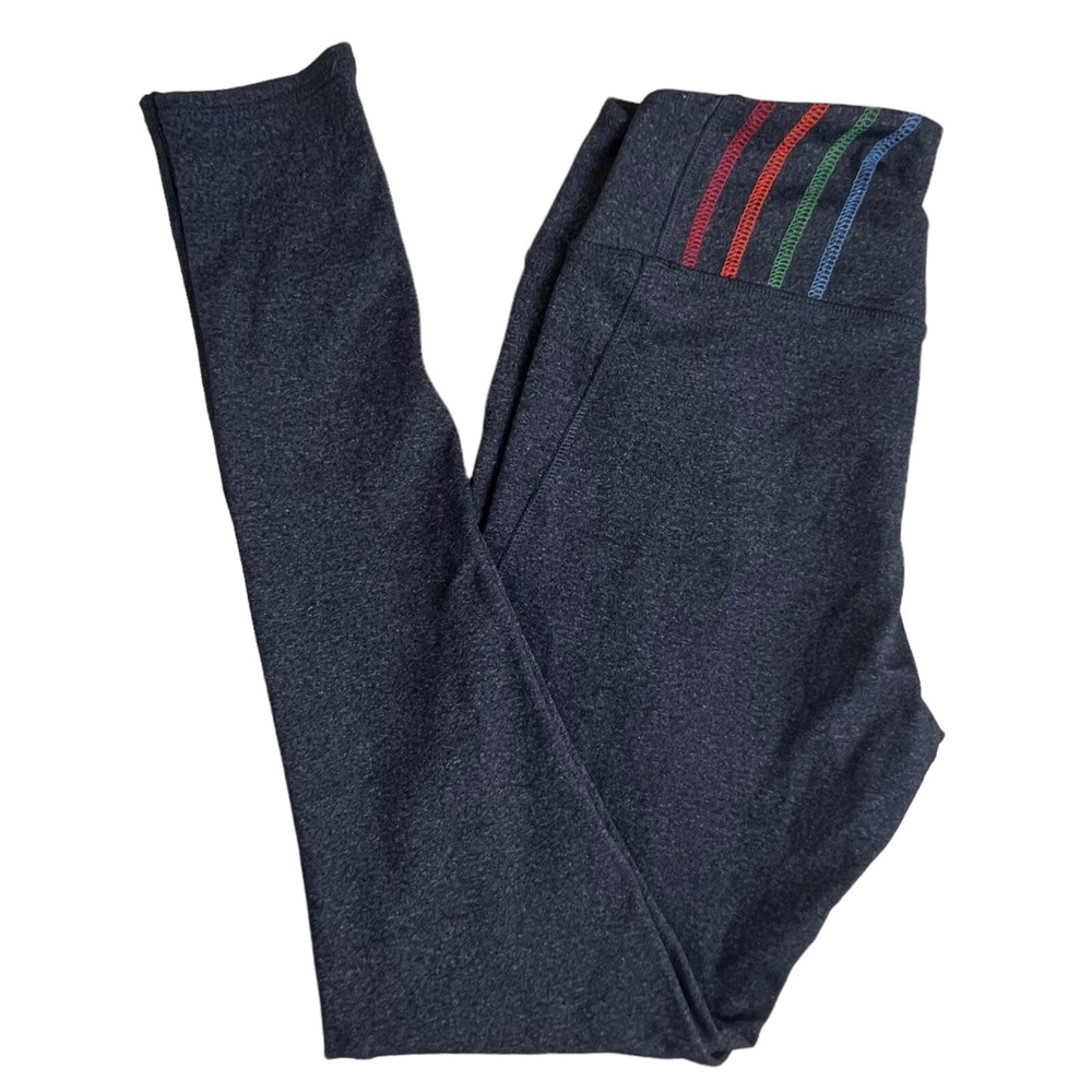 Pendleton Womens S Leggings Blue Rainbow Stripe High‎ Waist Activewear Athletic